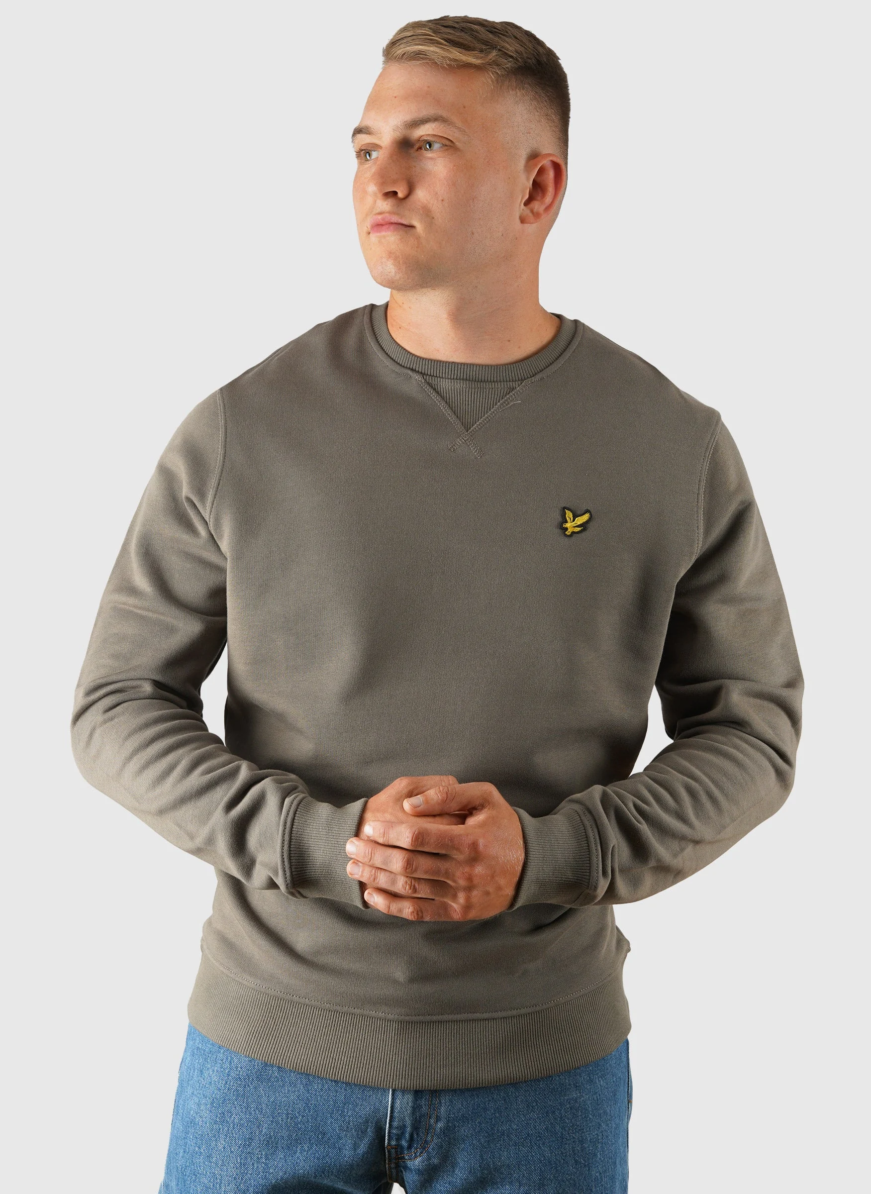 Crew Neck Sweatshirt - Khaki Ash