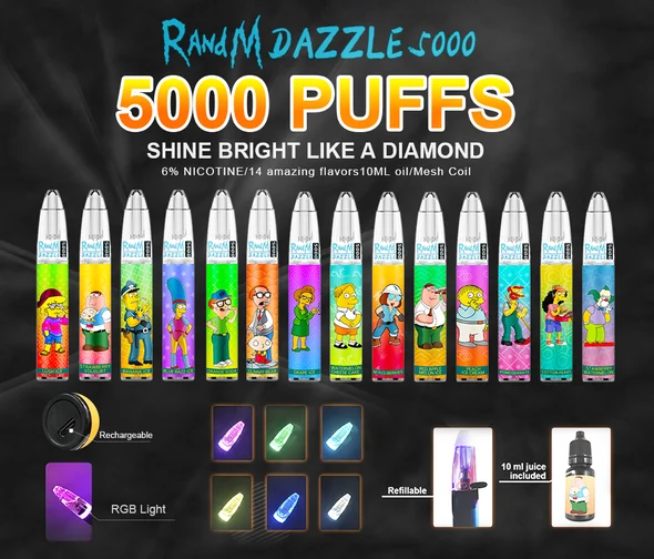 RandM Dazzle 5000 Puffs Einweg Vape Mengenangebot