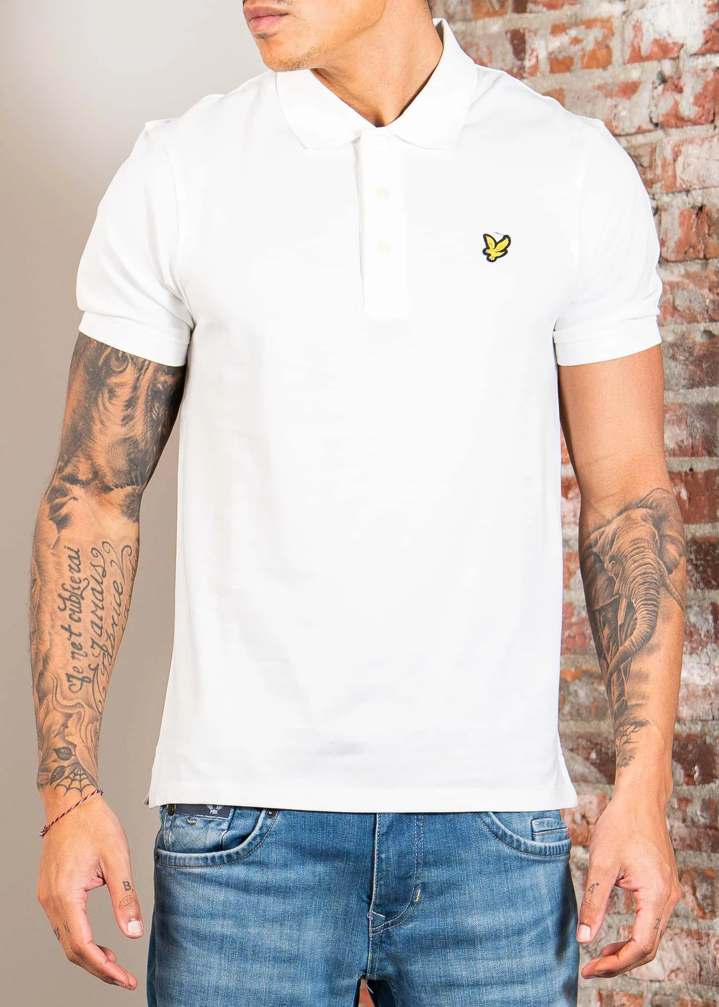 Plain polo shirt - white